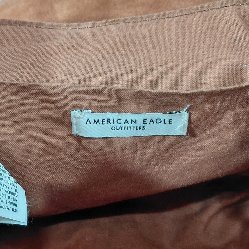 American Eagle Genuine Suede Cow Leather Crossbody Purse Brown - Picture 8 of 15